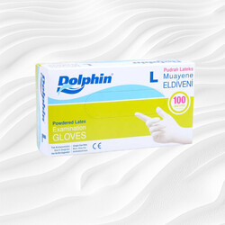 Dolphin Latex Pudralı Eldiven L - 1