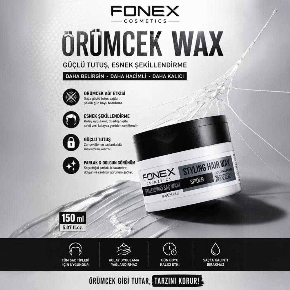 Fonex Styling Hair Wax Holding Power Spider 150 ML - FONEX (1)