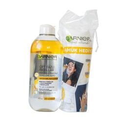 Garnier Micellar Çift Fazlı Suya Dayanıklı Makyaj Temizleme Suyu 400 ML + Pamuk - GARNIER