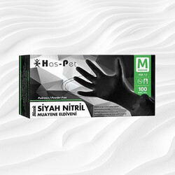 Has-pet Nitril Siyah Pudrasız Eldiven M - HAS_PET