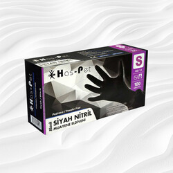 Has-pet Nitril Siyah Pudrasız Eldiven S - HAS_PET