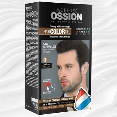 Ossion Premium Barber Erkek Saç Boyası Dark Brown No:3 - 1