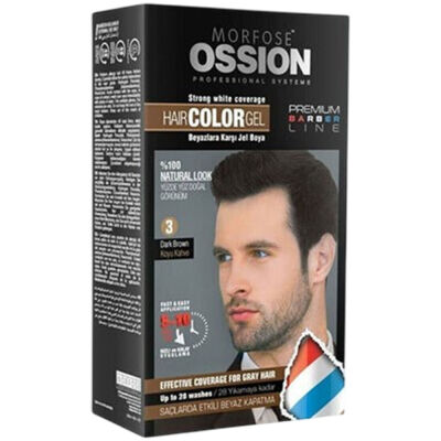Ossion Premium Barber Erkek Saç Boyası Dark Brown No:3 - 1