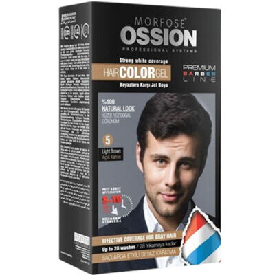 Ossion Premium Barber Erkek Saç Boyası Light Brown No: 5 - 1