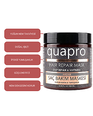 Quapro Saç Bakım Maskesi Argan 500 ML - 2