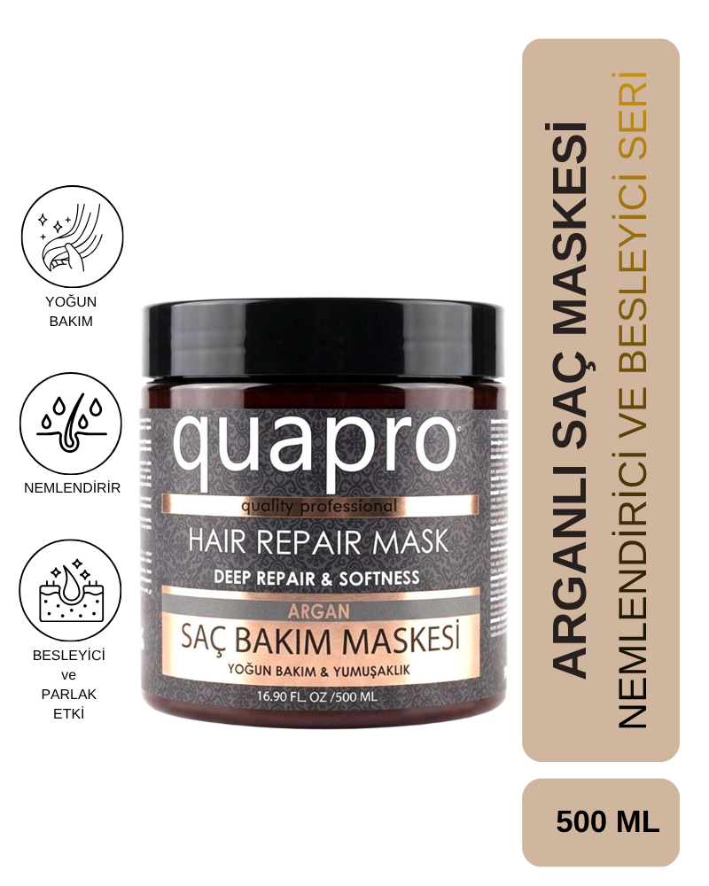 Quapro Saç Bakım Maskesi Argan 500 ML - QUAPRO