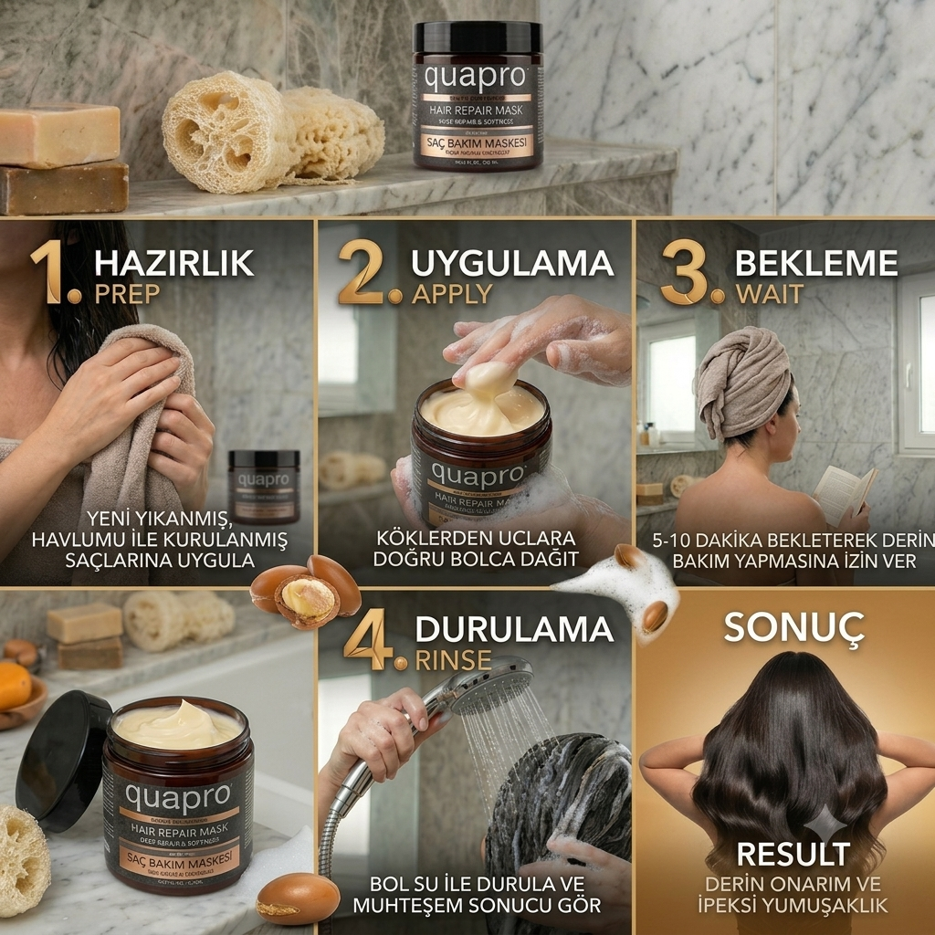 Quapro Saç Bakım Maskesi Argan 500 ML - 3