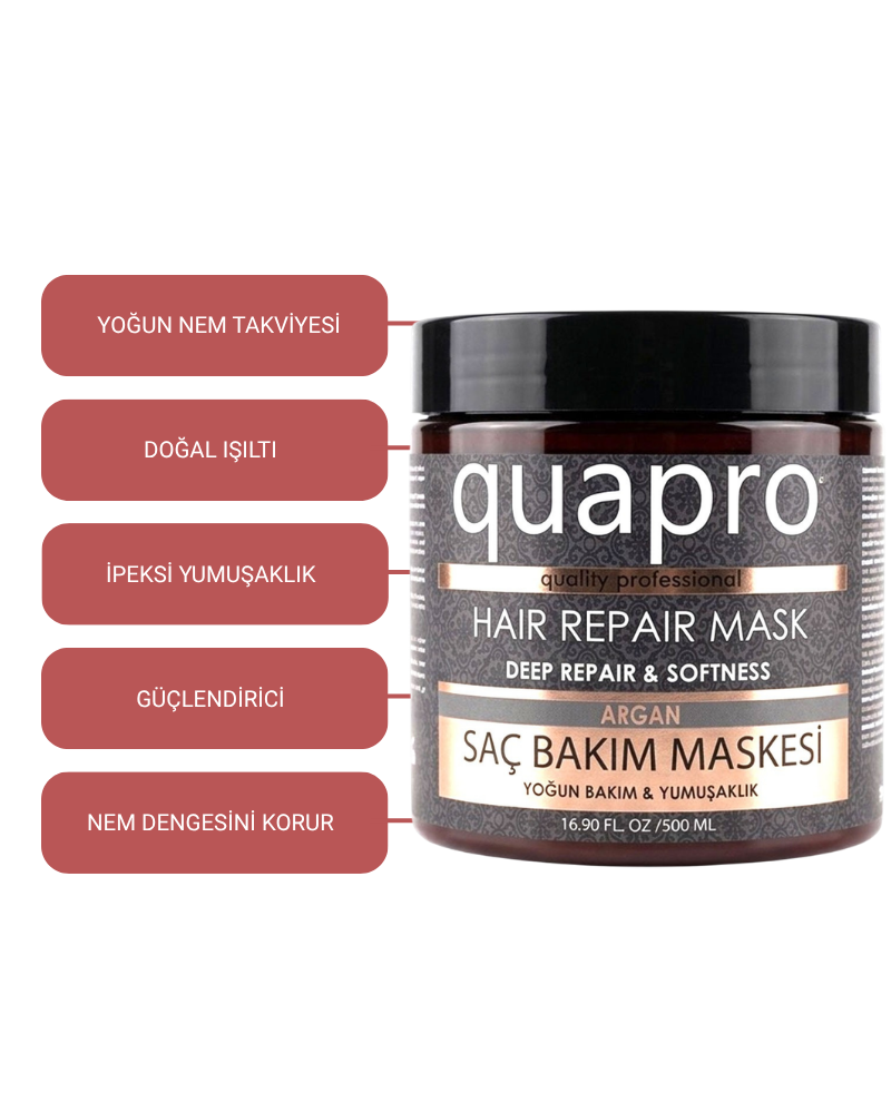 Quapro Saç Bakım Maskesi Argan 500 ML - 2