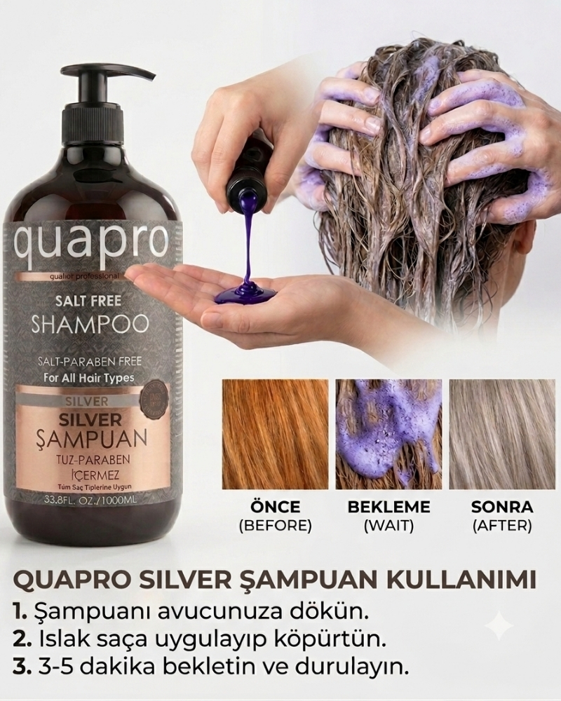 Quapro Silver Şampuan 1000 ML - 3