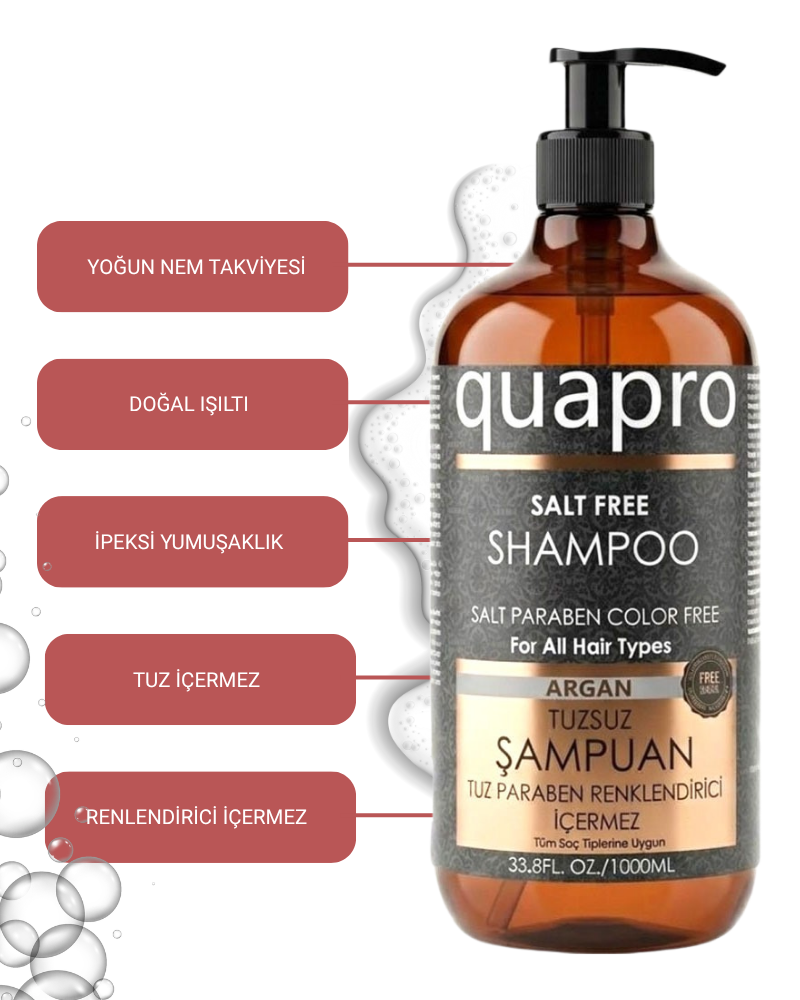 Quapro Tuzsuz Argan Şampuan 1000 ML - QUAPRO (1)
