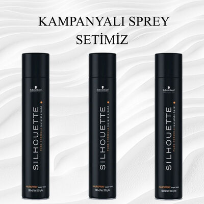 Silhouette Sprey Süper Hold 3 * 500 ML Siyah - 1
