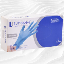 Tunçpek Pudrasız Eldiven Nitril Mavi L - TUNÇPEK